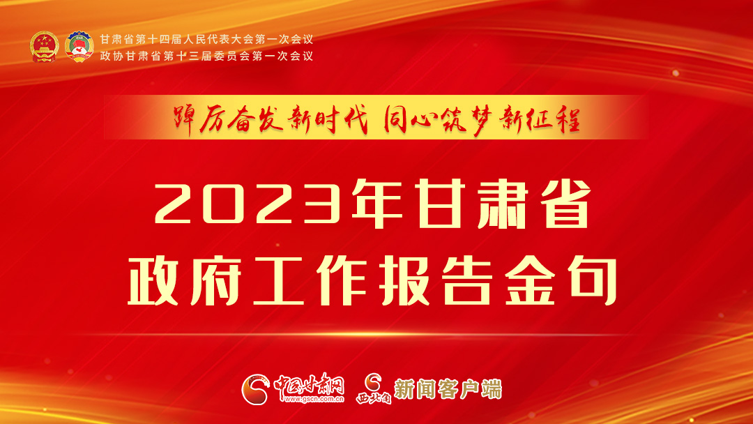 【甘快看】海報|甘肅省政府工作報告里的這些話，直抵人心！