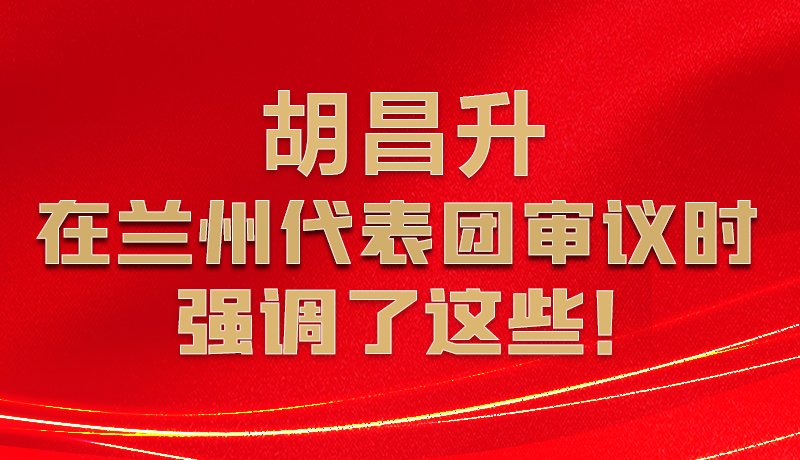 圖解|胡昌升在蘭州代表團(tuán)審議時(shí)強(qiáng)調(diào)了這些！