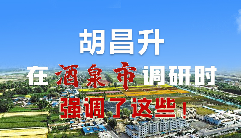 圖解|胡昌升在酒泉市調(diào)研時強調(diào)了這些！