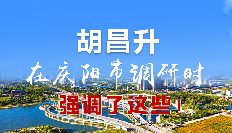 圖解|胡昌升在慶陽市調(diào)研時(shí)強(qiáng)調(diào)了這些！