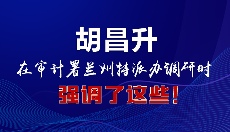圖解|胡昌升在審計(jì)署蘭州特派辦調(diào)研時(shí)強(qiáng)調(diào)了這些！