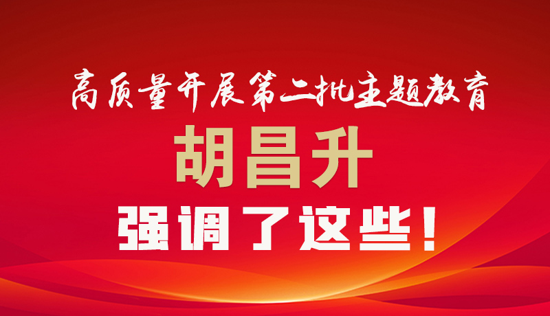圖解|高質(zhì)量開(kāi)展第二批主題教育 胡昌升強(qiáng)調(diào)了這些！