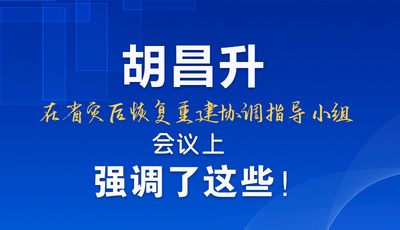 圖解|胡昌升在省災后恢復重建協(xié)調(diào)指導小組會議上強調(diào)了這些！