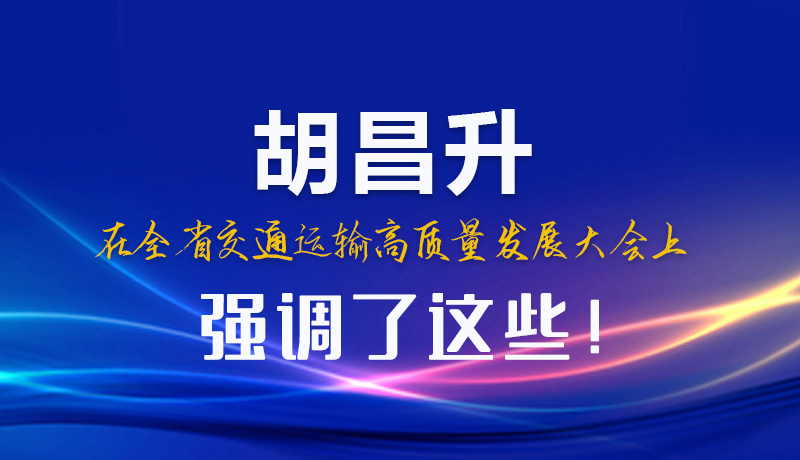 圖解|胡昌升在全省交通運輸高質量發(fā)展大會上強調了這些！