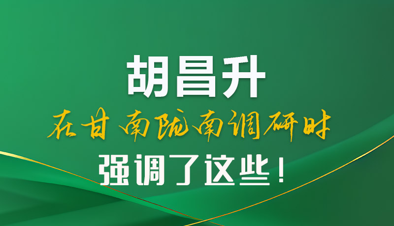 圖解|胡昌升在甘南隴南調(diào)研時強調(diào)了這些！