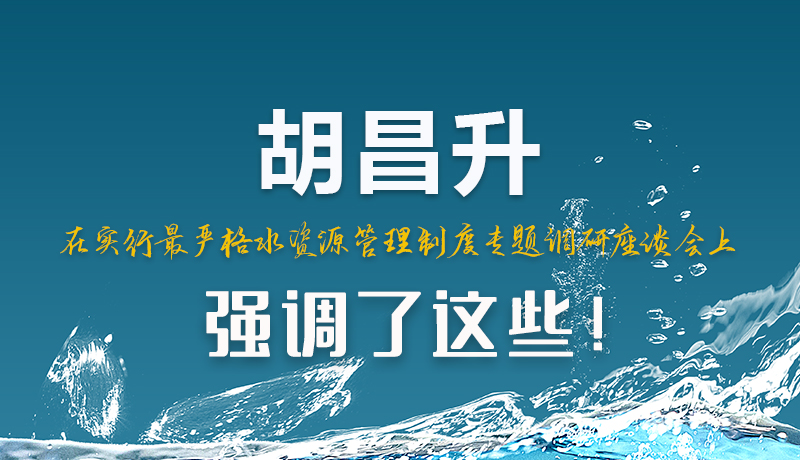 圖解|胡昌升在實(shí)行最嚴(yán)格水資源管理制度專題調(diào)研座談會(huì)上強(qiáng)調(diào)了這些！